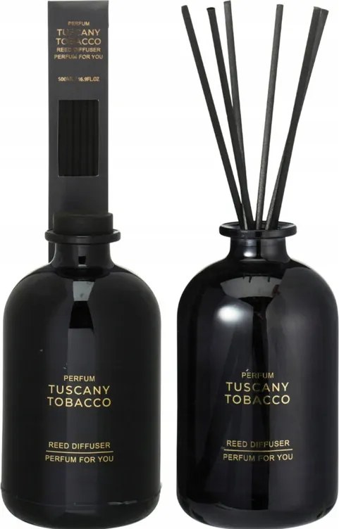 Aroma Diffúzor Üveg 500 ML Black Tabac 8,5X15,5 CM Rattan Pálcikák