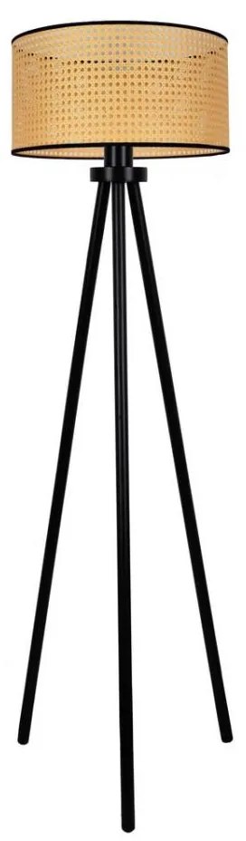 Duolla - Állólámpa ROLLER 1xE27/15W/230V átm. 45 cm rattan/fekete