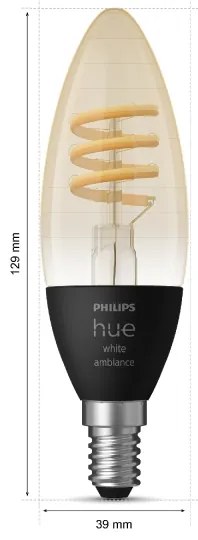 KÉSZLET 2x LED Dimmelhető izzó Philips Hue WHITE AMBIANCE E14/4,6W/230V