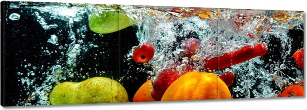 Vászonkép 60x20 Gyümölcsök és zöldségek a vízben