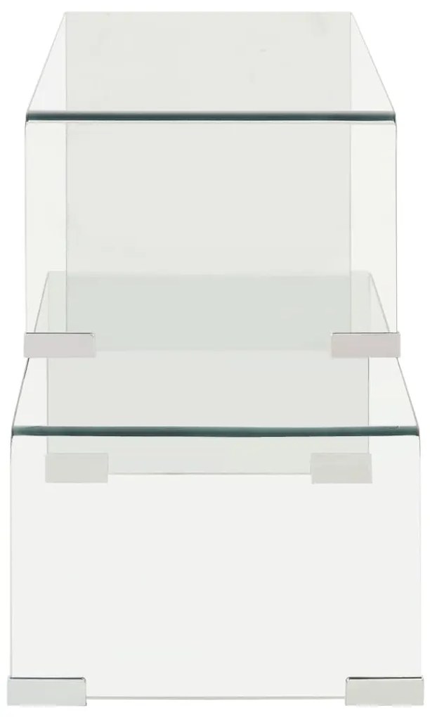 Kétrészes edzett üveg dohányzóasztal 90x30x20/110x30x40 cm