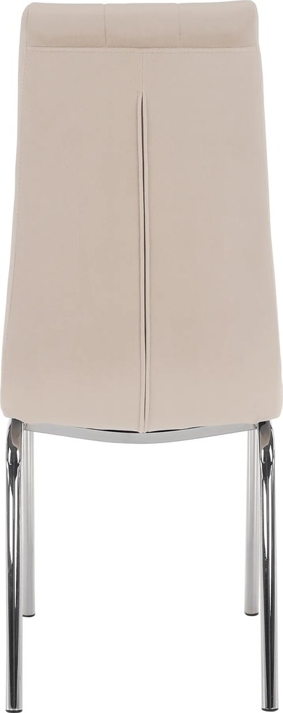 Étkezőszék, bézs Dulux Velvet szövet/króm, GERDA NEW