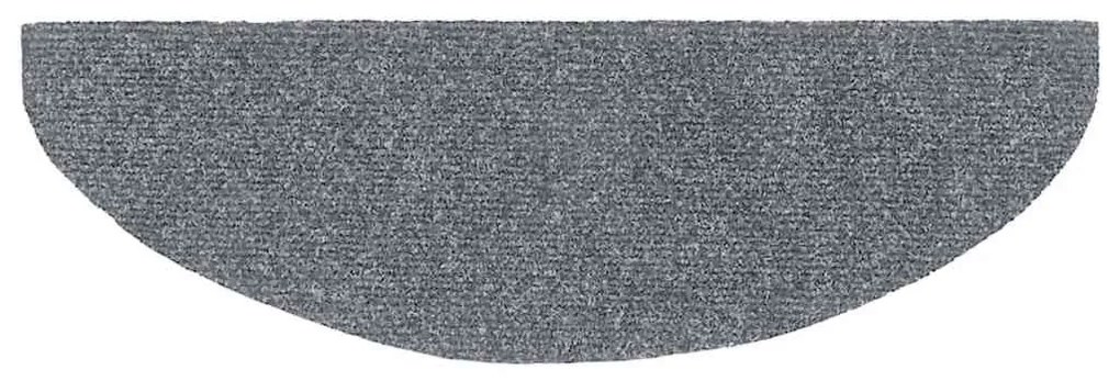 30 db öntapadós lépcsőszőnyeg, 65 x 21 x 4 cm, világosszürke, nagy félkör alakú