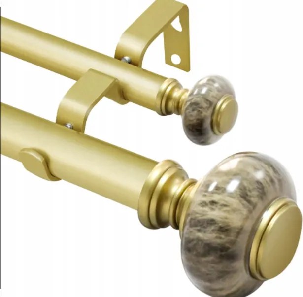 Függönykarnis arany 72-144 kihúzható sötét márvány díszítés r380