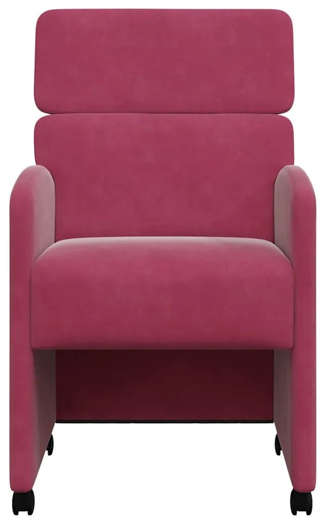 Kerekes Étkező Székek 2 pcs bordó 58 x 65 x 98 cm Bársony