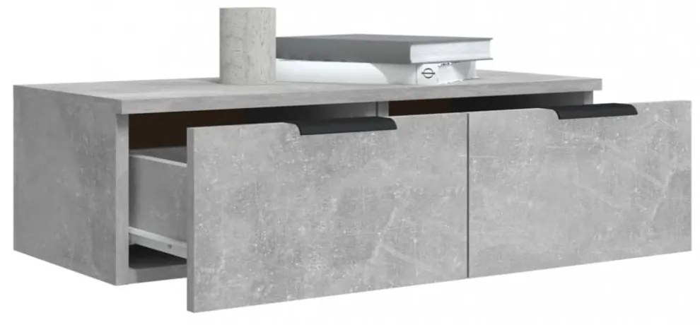 betonszürke szerelt fa faliszekrény 68 x 30 x 20 cm