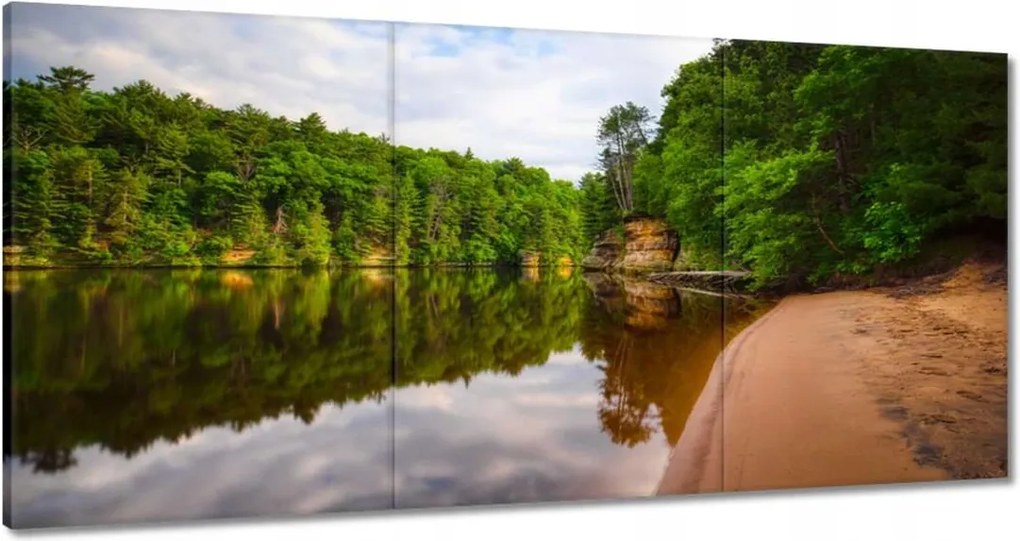 Vászonkép 180x90 Trópusok Erdő Tó Strand