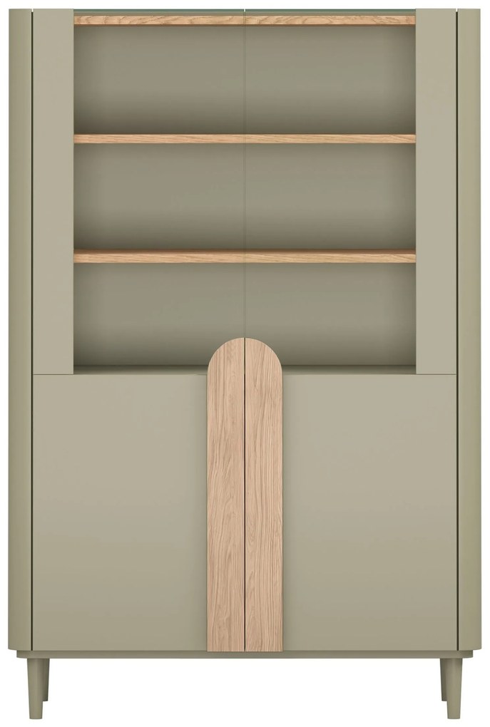 Amilio vitrin 100 cm - eukaliptusz / baltic tölgy / natúr tölgy fogantyú