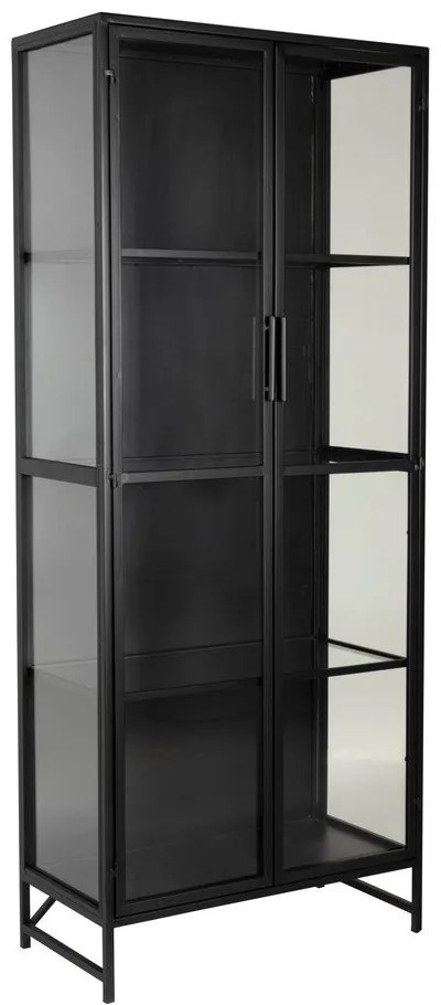 Fekete fém tálalószekrény 70x170x35 cm Rob – White Label