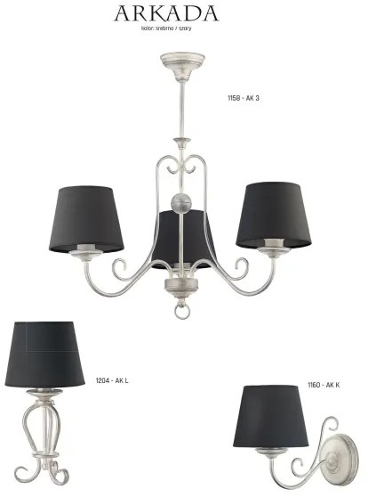 Jupiter 1158 - AK 3 - Függeszték ARKADA 3xE27/60W/230V