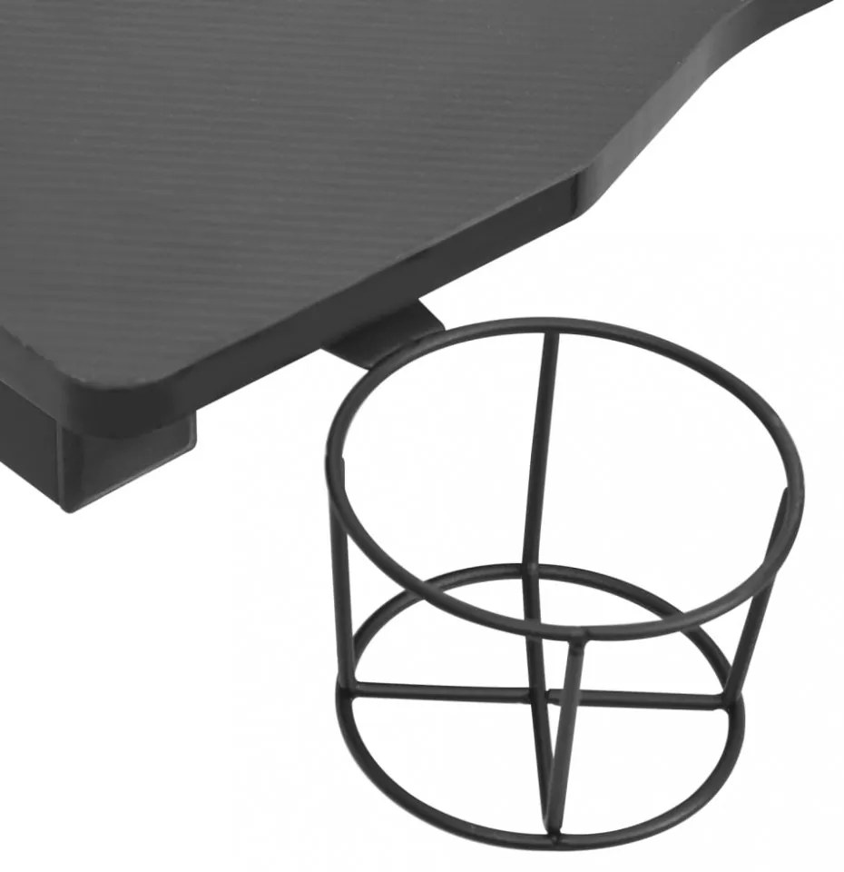 fekete Y-lábú LED-es gamer asztal 110 x 60 x 75 cm