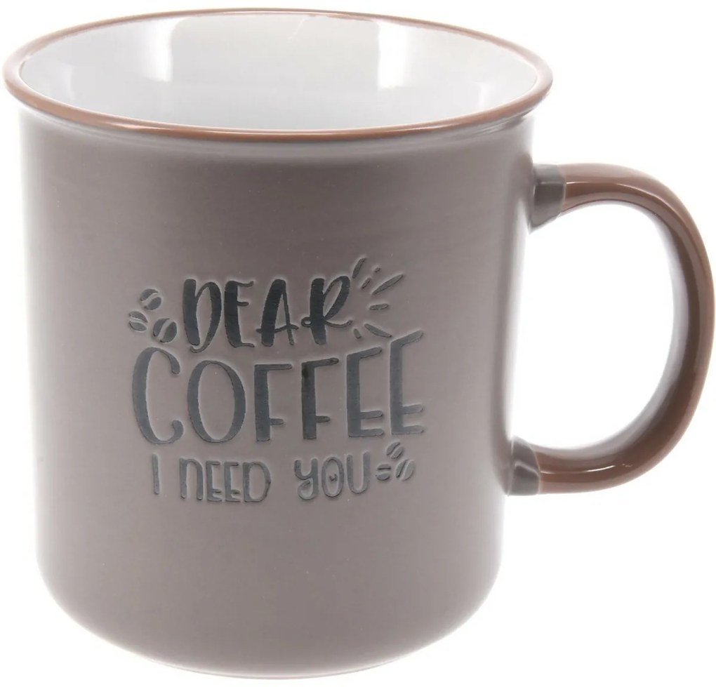Coffee kőagyag bögre szürke, 710 ml