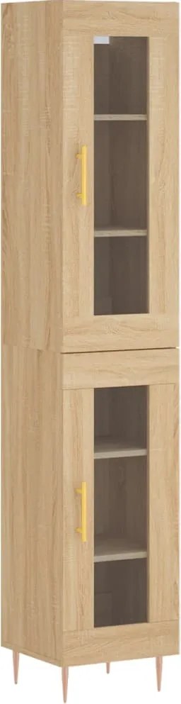 vidaXL sonoma tölgy szerelt fa magasszekrény 34,5x34x180 cm