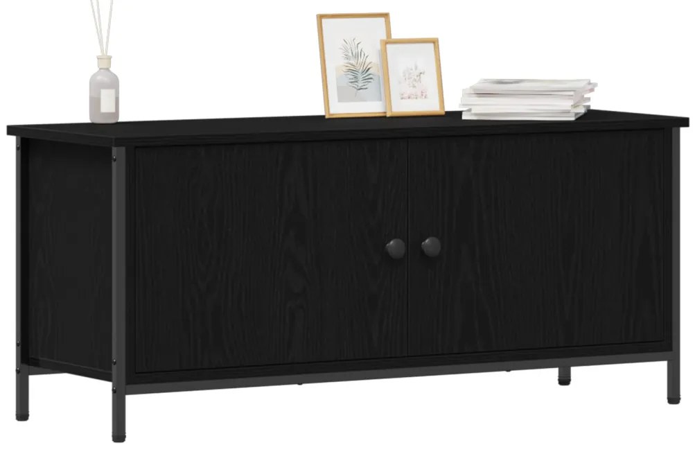 vidaXL TV szekrény Fekete tölgy 100 x 35 x 45 cm Faanyag