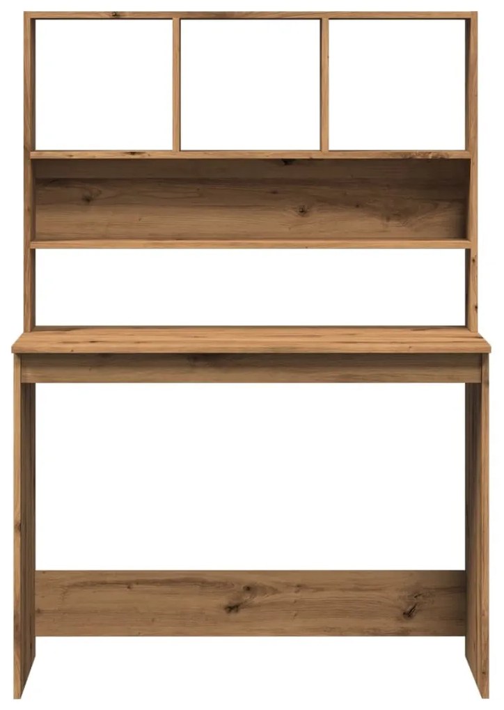kézműves tölgy szerelt fa íróasztal polcokkal 102 x 45 x 148 cm