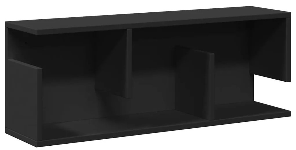 fekete szerelt fa faliszekrény 80 x 20 x 30 cm