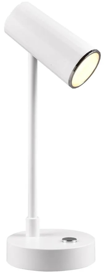 Fehér LED szabályozható asztali lámpa (magasság 28 cm) Lenny – Trio