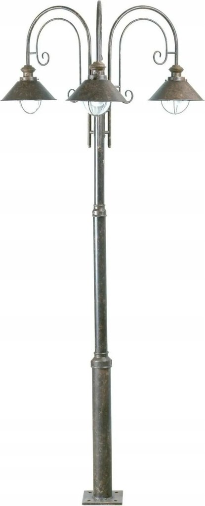 Faro Náutica oszloplámpa, vintage stílusú, rozsdás, 3xE27, IP33, acél