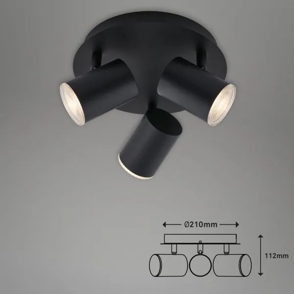 Briloner&nbsp;10476229 - Fürdőszobai spotlámpa 3xGU10/5W/230V IP44 fekete