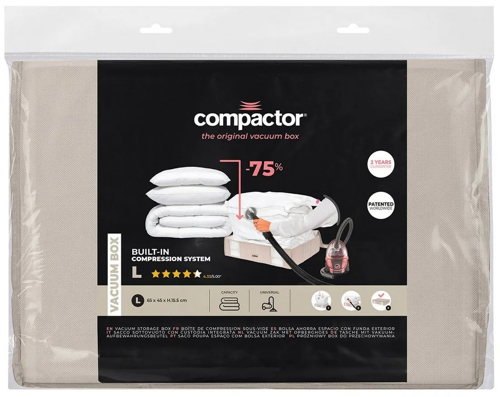 Compactor vákuum tárolódoboz tokkal L life,65 x 50 x 15,5 cm, L