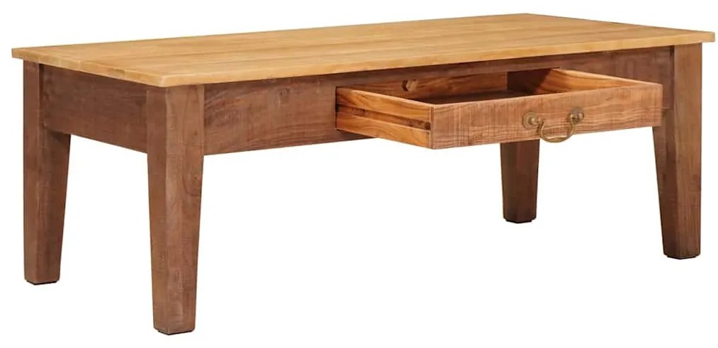 vidaXL Dohányzóasztal fiókkal Barna 110 x 55 x 40 cm Tömör Mangófát