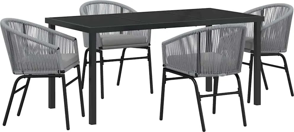 vidaXL Kert étkező szett 5 pcs Antracit Porszórt acél