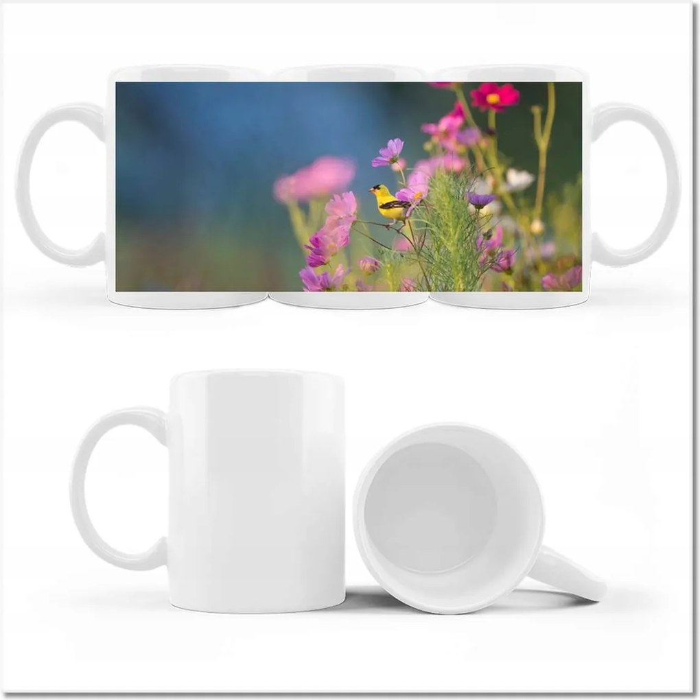 Nyomott mintás bögre Madarak