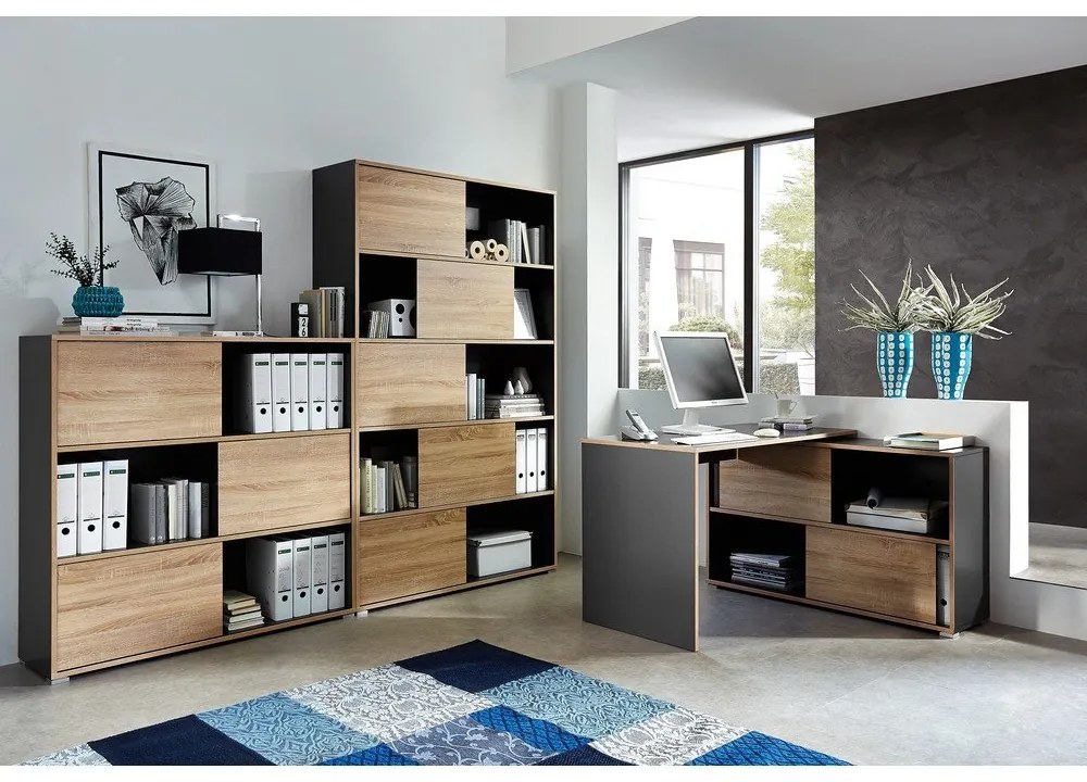 Íróasztal tölgyfa dekorral 120x120 cm Slide - Germania