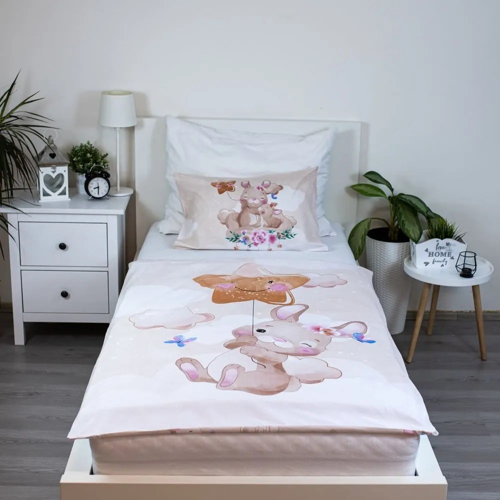 Sárga pamut gyerek ágyneműhuzat babaágyhoz 100x135 cm Bunny "Star" – Jerry Fabrics