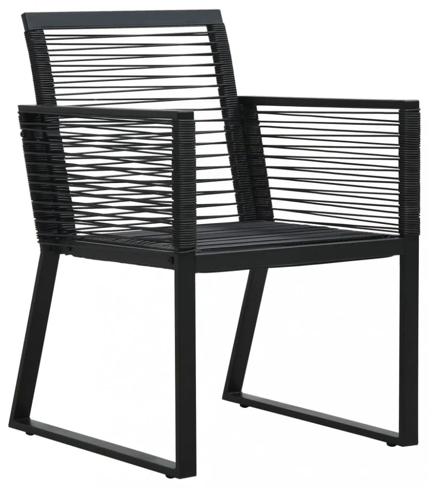 3 részes fekete PVC rattan kültéri étkezőgarnitúra