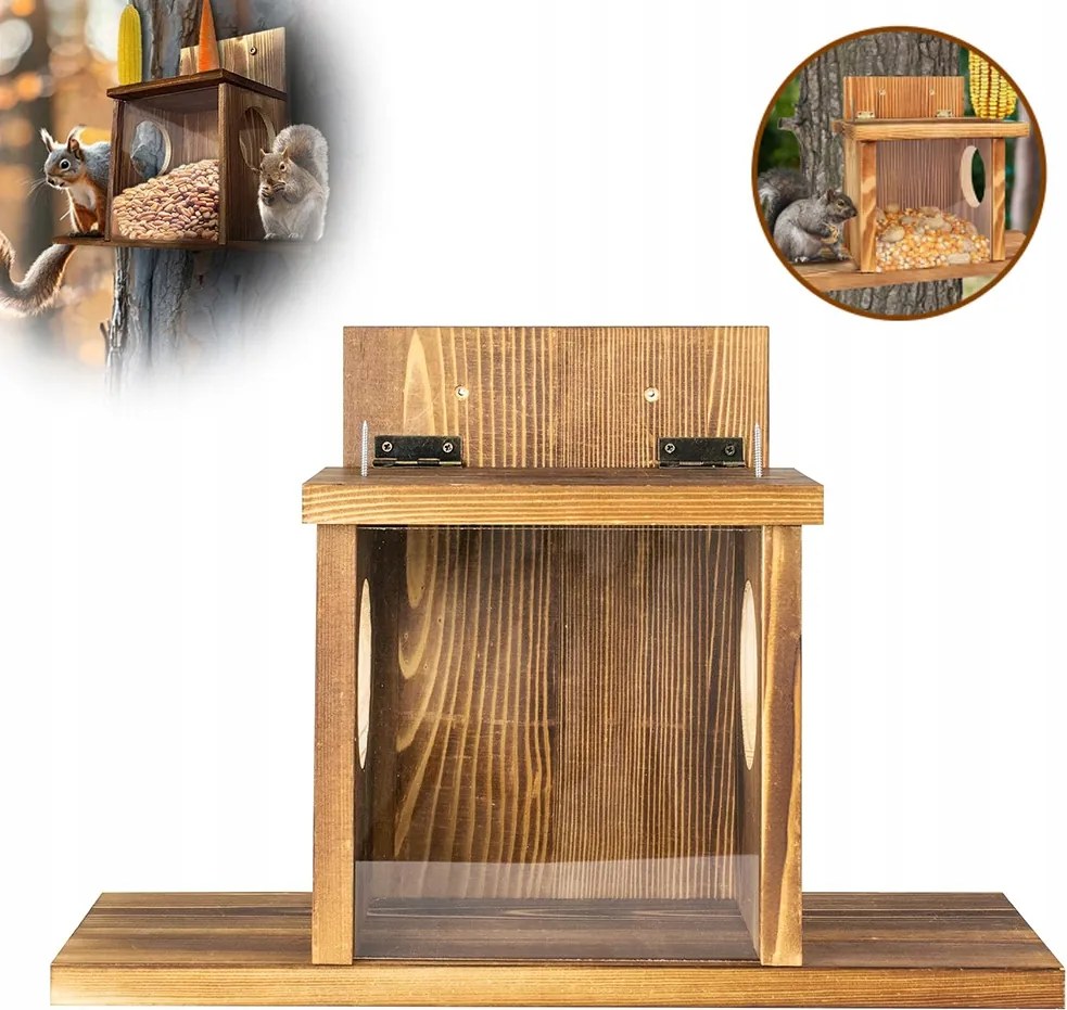 Mókus etető 2 bejárattal Fa