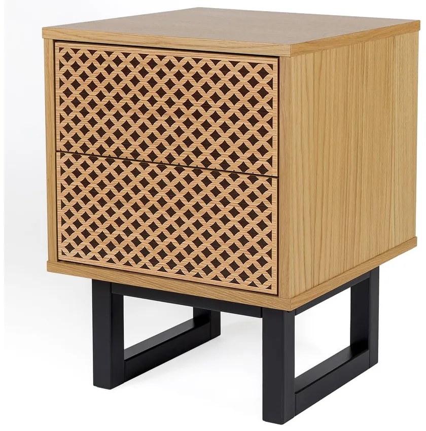 Camden Diamond Print éjjeliszekrény tölgyfa dekorral - Woodman