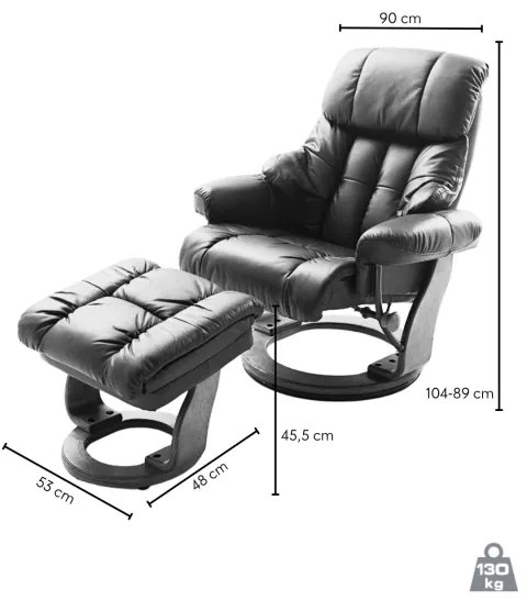 Állítható fotel HABI krémszínű/dió