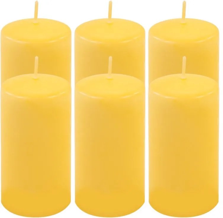 Gyertya készlet 11,5 cm Ø 6 cm 6 db sárga