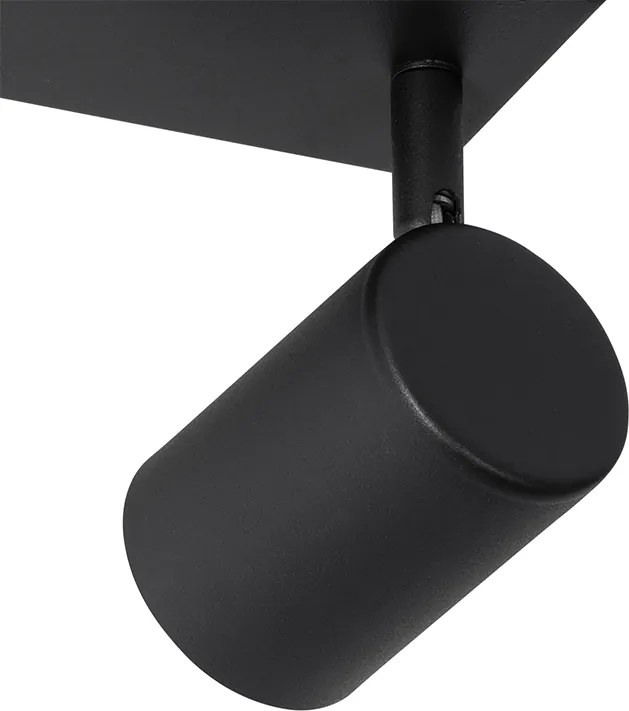 Modern mennyezeti lámpa fekete 2-lámpás állítható téglalap alakú - Jeana