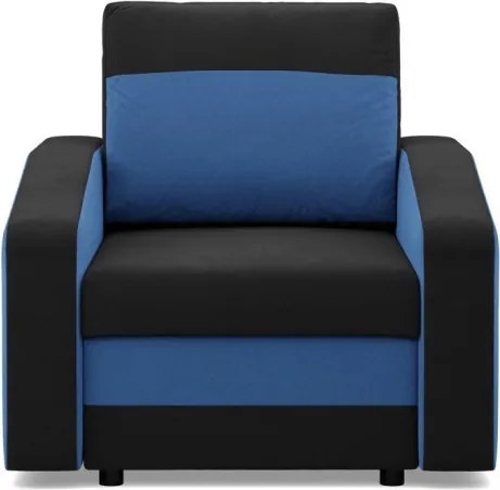 Hewlet fotel, szövet anyag, bonell töltet, fekete - kék
