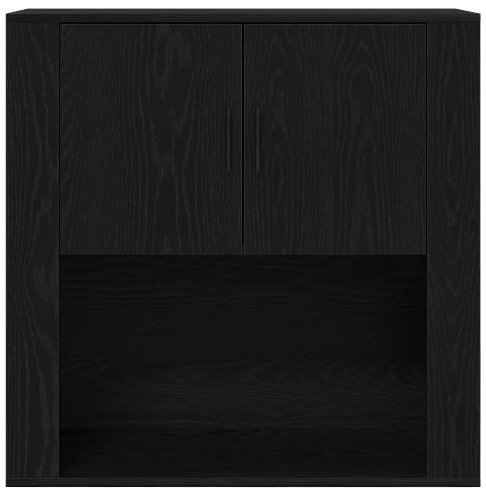 Falipolc Fekete tölgy 80x33x80 cm Szerelt fa