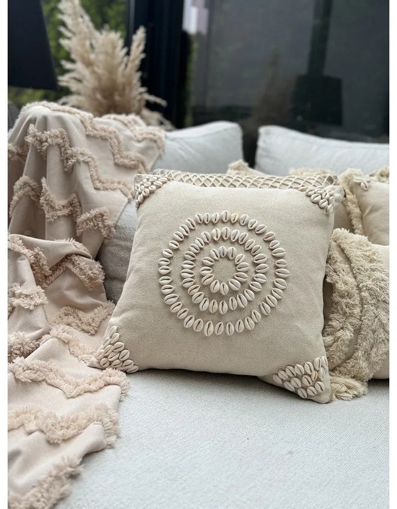 Pamut párnahuzat 43x43 cm Seashells – Mioli Decor