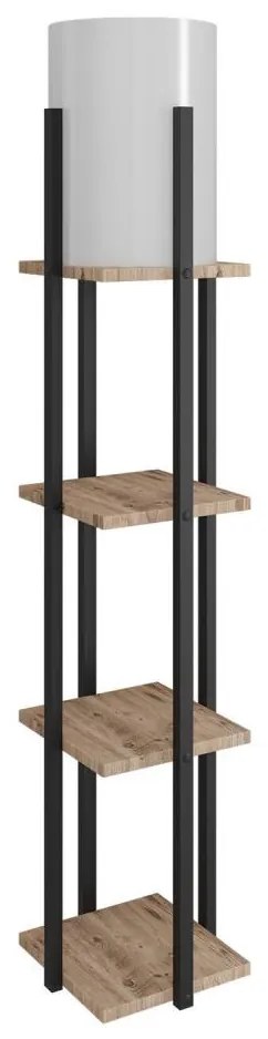 Állólámpa polcokkal NORA 1xE27/40W/230V fekete/barna