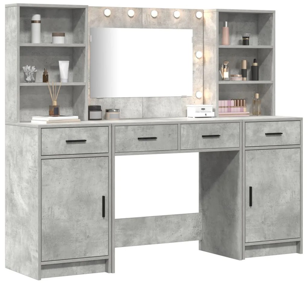 Sminkasztal Készlet 3 pcs Beton Szürke 78.5 x 41 x 135 cm