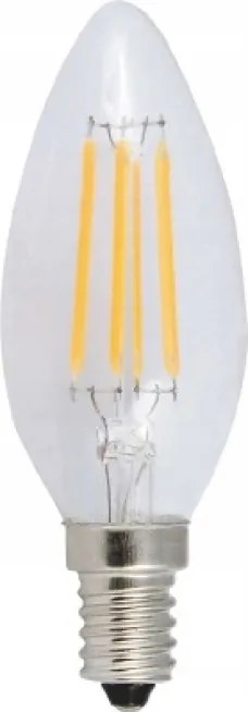Led izzószálas gyertyafény, átlátszó C35 6W/230V/E14/4000K/770Lm/360°