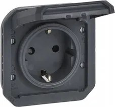 Új Plexo Schuko aljzat leszorítók, antracit mechanizmus Legrand 069839L