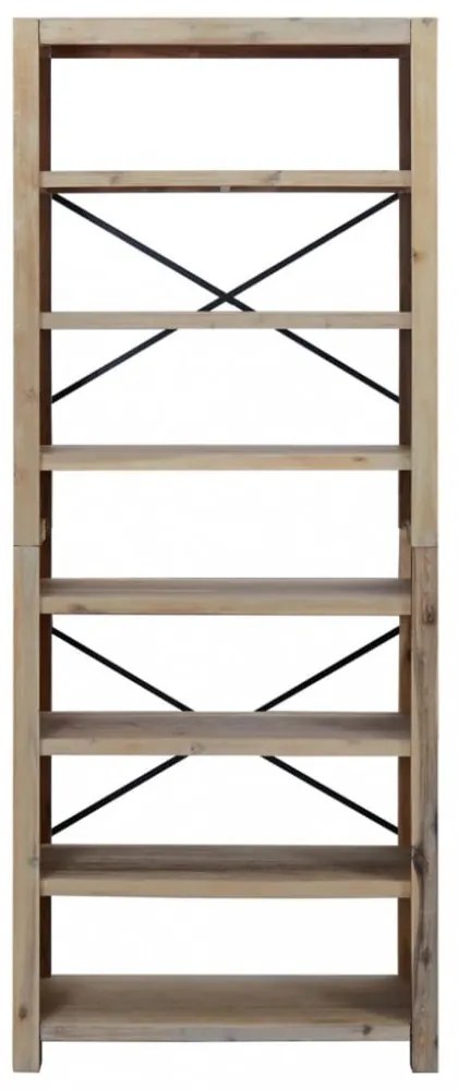 7-szintes tömör akácfa könyvespolc 80 x 30 x 200 cm
