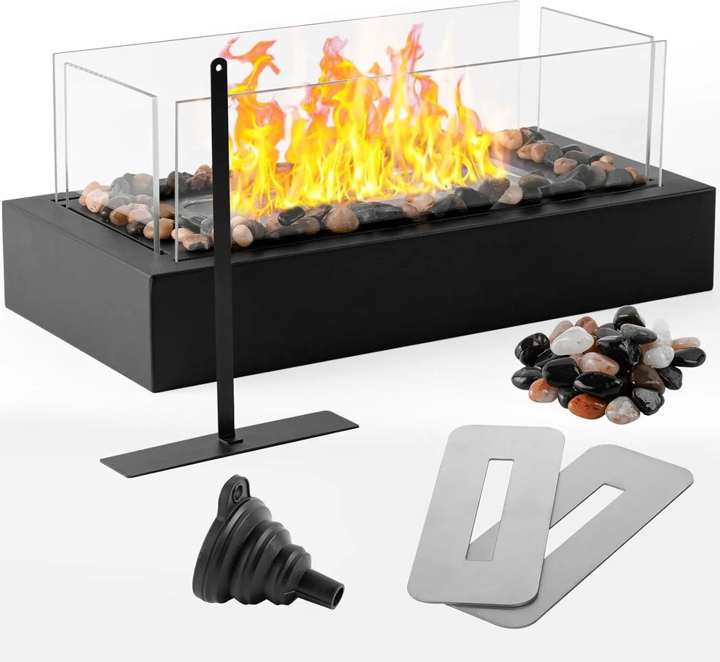 Asztali Bioetanol Biokandalló 35 x 18cm szabadonálló kandalló fekete
