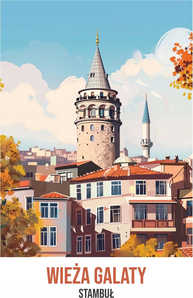 Poszter 53x81cm Galata torony