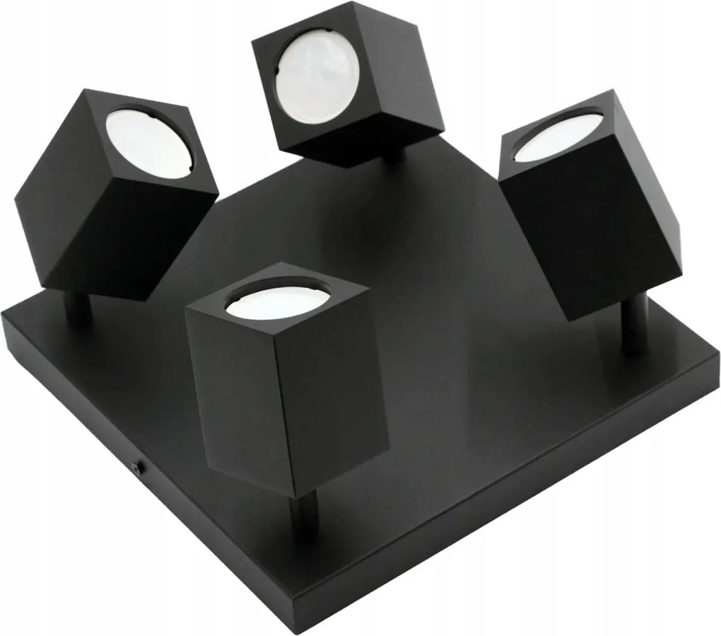 IdeaLED Mennyezeti Lámpa Fekete Quantus 4xGU10 40W Fém IP20