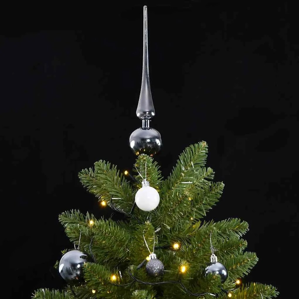 csuklópántos műkarácsonyfa 300 LED-del és gömbökkel 270 cm