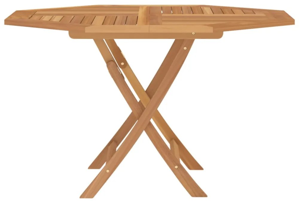 összecsukható tömör tíkfa kerti asztal 110x110x75 cm