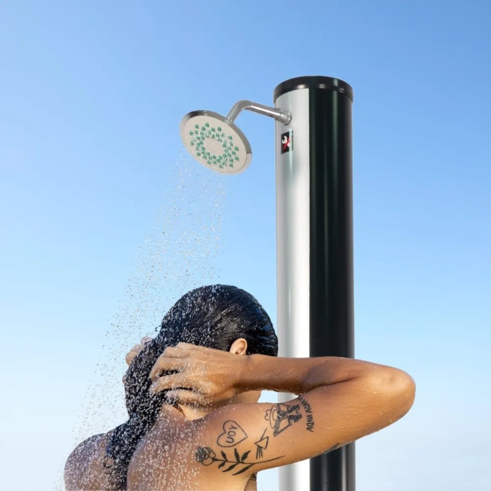 KARIBIK napelemes zuhany, 35l, ezüst/fekete Jurhan