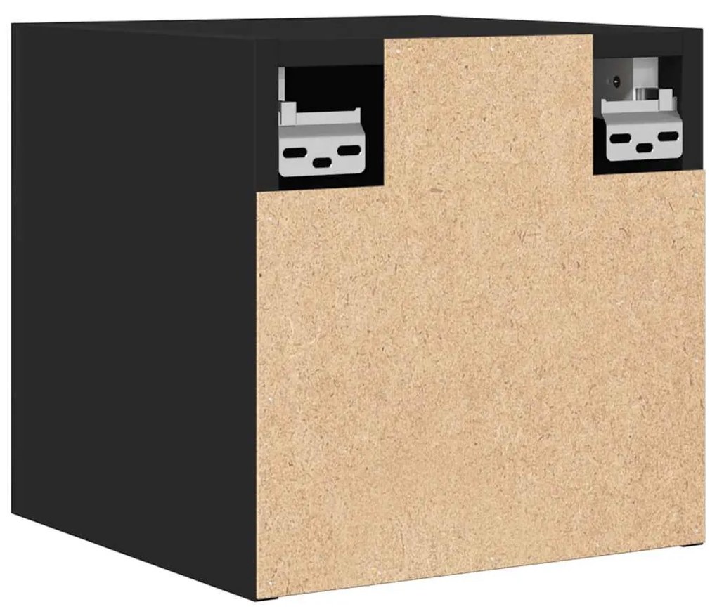 2 db fekete falra szerelhető TV-szekrény 30,5 x 30 x 30 cm